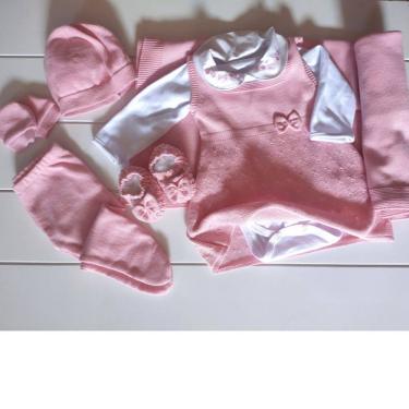 Imagem de Saída maternidade tricô menina 7 peças