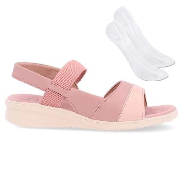 Imagem de Kit Sandália Usaflex Plataforma Feminina + Par de Meia