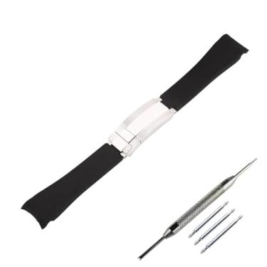 Imagem de JETHENG Pulseira masculina de silicone de 20 mm para Rolex Daytona Outdoor