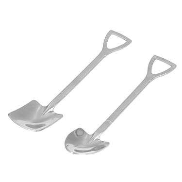 Imagem de Acouto 2 Peças de Colheres de Sobremesa e Melancia de Aço Inoxidável - Ergonômicas, Design Brilhante para Sorvete, Frutas e Muito Mais - Presente (Terno prateado [caixa preta])