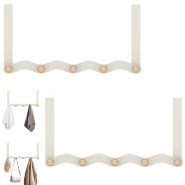 Imagem de Kit 2 Cabide de Porta com 5 ganchos, Ganchos para Casaco, Cabide para Toalha, Ganchos para Cabide de Porta, para Banheiro, Chapéu, Chave, Toalha, Bolsa, Roupões, Entrada de Mudroom