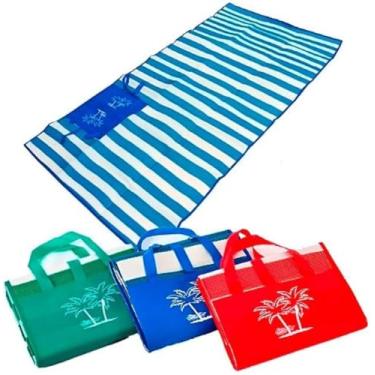 Imagem de Esteira de Praia vira Bolsa – Dobrável, Portátil e Impermeável para Praia, Piscina e Camping (Verde)