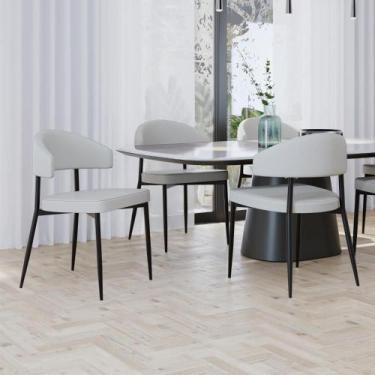 Imagem de Cadeira de Jantar Revestimento Sintetico Bless Est. Preta - Compace