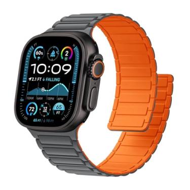 Imagem de Pulseira magnética para Apple Watch séries 11/10/9/8/7/6/5/4/3/SE/2nd/Ultra 3 de 49 mm, 46 mm, 45 mm, 44 mm, 42 mm, 41 mm, 40 mm, 38 mm, 40 mm, 38 mm, 49 mm, 46 mm, 46 mm, 46 mm, 46 mm, 46 mm, 46 mm