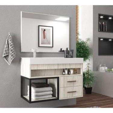 Imagem de Gabinete Banheiro Cuba E Espelheira 80Cm MultimóveisVcr10071 - MULTIMO