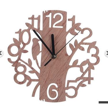 Imagem de Relógio de parede Tree of Life de madeira 30x30cm Silent Non-Ticking