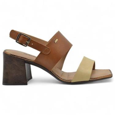 Imagem de Sandalia Dakota Salto Bloco Feminina Conforto Macia Casual, Marrom, 38