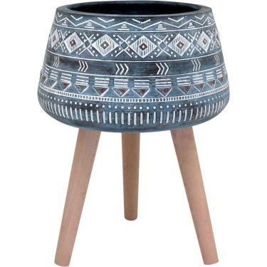 Imagem de Cachepô Resina 52x40x40cm Cinza Vaso Decorativo Enfeite Casa Planta