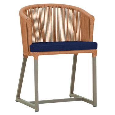 Imagem de Cadeira De Jantar Noronha Alumínio Fendi E10 Trama Original Terra Cota