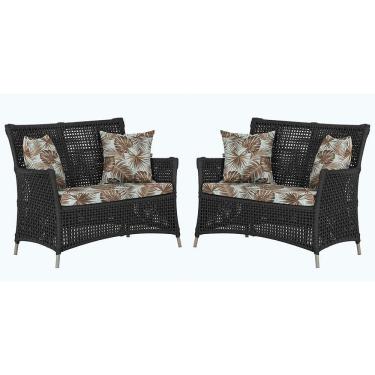 Imagem de 2 Sofás área Externa Igapó Alumínio Fendi Corda Náutica E6 Preto