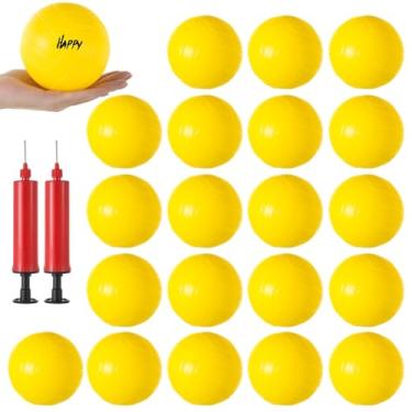 Imagem de Conjunto de 20 mini bolas de vôlei, mini bolas de vôlei de 10 cm com bombas, bolas de jogo de rede redonda, bolas de bilhar para praia, prêmios de festa