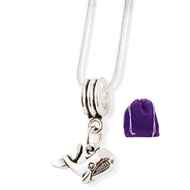 Imagem de Colar de corrente de cobra mostrando dentes de baleia, Metal