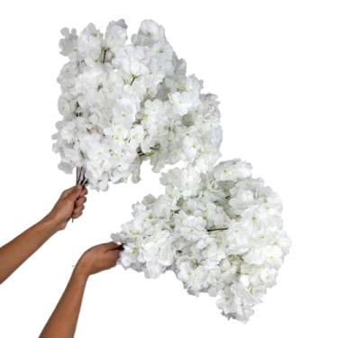 Imagem de Kit 0 a 40 Flores 45cm Flor Cerejeira artificial Decoração Casa - Ramos para Decoração de Casa, Vasos e Eventos, Beleza Eterna sem Manutenção (Branca,Kit 40 Unidade)