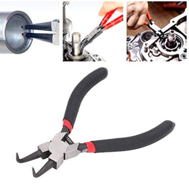 Imagem de Alicates de ilhós, alicates de anel de pressão com alça de borracha, dobra interna para fixação do anel de pressão, feito de aço carbono para durabilidade, portabilidade de tamanho compacto, fácil