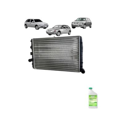 Imagem de Kit Radiador VW Gol 97 1.0 8/16V G3/G4 S/AR + Aditivo Radiador MWM Conc Verde