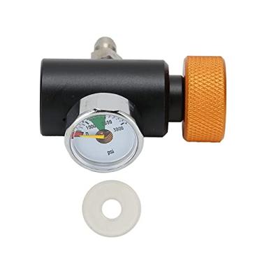 Imagem de MAVIS LAVEN Adaptador de Recarga de CO2, Adaptador de Válvula de Refrigerante para Cilindro de CO2 Ajustável Com Manômetro de Pressão 3000psi Cabeça Macho 8mm para Enchimento de Dióxido de