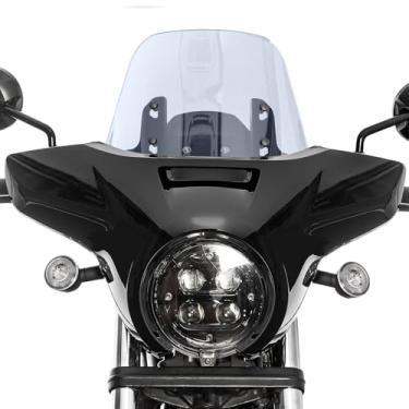 Imagem de Kit de pára-brisas de carenagem de farol de motocicleta para CMX300 Rebel 300 2020-2025 CMX500 Rebel 500 2017-2025 Conjunto de montagem de para-brisas de farol dianteiro (preto + fumaça clara)