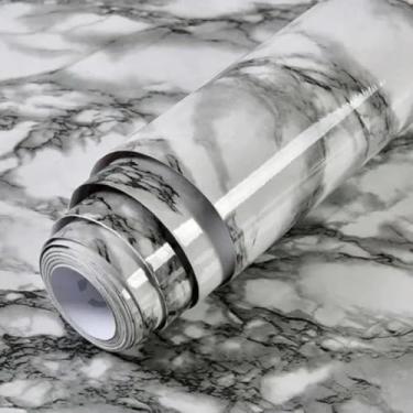 Imagem de Papel de Parede Adesivo PVC Estampa Tela Cinza, 5 Metros x 60cm, Impermeável, Autoadesivo, para Decoração de Ambientes