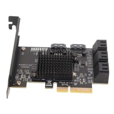 Imagem de GLOGLOW Placa de Expansão PCIe SATA 3.0 de 8 Portas Com Suporte Hot Swappable, Dissipador de Calor, Monitoramento de LED, para Armazenamento NAS de Estação de Trabalho de Servidor de PC