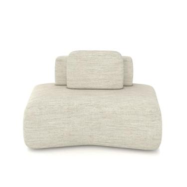 Imagem de Sofá Ilha Sala de Estar Dakota 174cm Modulado Encosto Almofada Solta Linho Bege G33 - Gran Belo