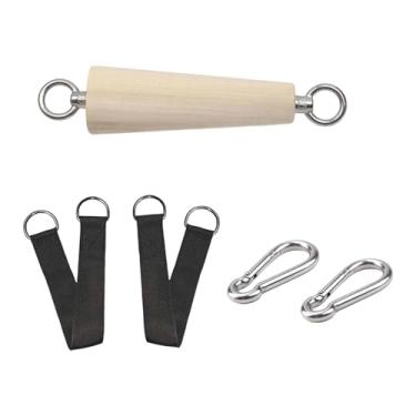 Imagem de Generic Barra de tração com alças e fivelas para exercícios de puxada lateral (LAT), para musculação dos braços e costas, ideal para homens mulheres, 15 Cm X 5 Cm