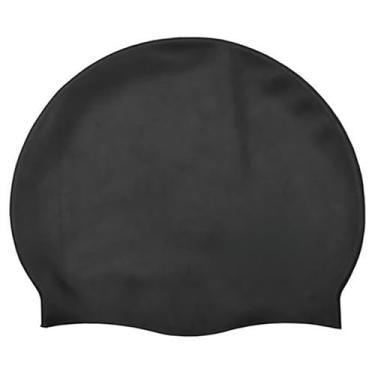 Imagem de Touca De Natação Silicone Resistente Grande XL - Tamanho GG para cabelos Volumosos -touca de natação para Piscina e Mar(Preto)