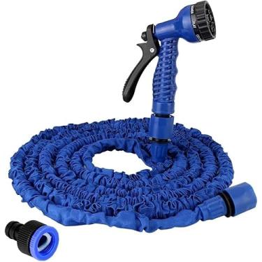 Imagem de Mangueira Expansível 10 Metros com 7 Jatos de Água – Super Resistente, Ideal para Jardim, Quintal e Limpeza (Azul ou Verde) - Qualidade Premium LNSTORE