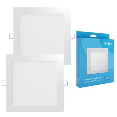 Imagem de Kit 2 Luminaria Painel Plafon Led Embutir Quadrada 18w 6500k - ELGIN