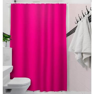 Imagem de Cortina de Box Banheiro Vinil com Ganchos – Cortina para Box Impermeável e Fácil de Limpar (LISA ROSA PINK)