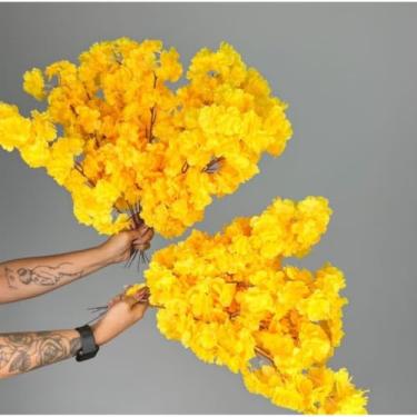 Imagem de Kit Arranjos de Flores Artificiais 45cm – Mini Orquídeas em Vaso Decorativo para Mesa, Casamentos e Decoração de Ambientes(20,Amarelo)