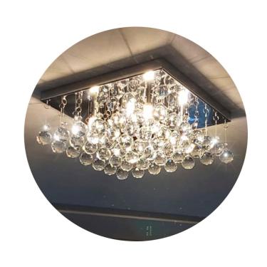 Imagem de Lustre de cristal verdadeiro k9 sala quarto 30x30 e 10 cm altura ILUSTRE CRISTAIS