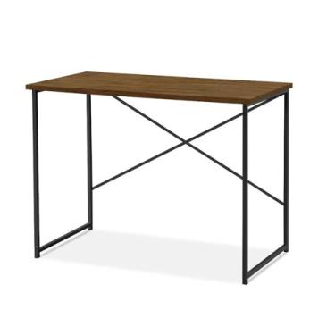 Imagem de Mesa de Escritório Industrial 76x45x74 cm Aço Carbono com Pintura Epóxi para Home Office e Estudo (Imbuia/preto)
