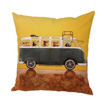 Imagem de Capa De Almofada Colorida Com Estampa De Cachorro De Desenho Animado P