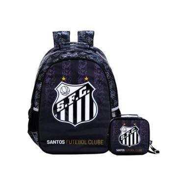 Imagem de Kit Escolar Time Santos Mochila Costas + Lancheira Térmica - Xeryus