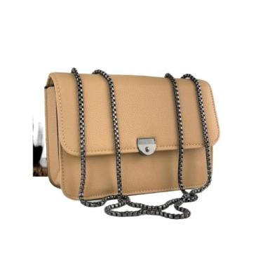 Imagem de Bolsa Com Alça De Corrente Feminina Transversal Pequena Festa Balada Moda (Nude)