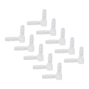 Imagem de Naroote Adaptador Resistente Ao Desgaste Durável da Farpa da Mangueira do Cotovelo para a Tubulação do Silicone Bomba Aquário, 10 Pces Ideal para o Encaixe Pe Alimento e Bebida (4mm)