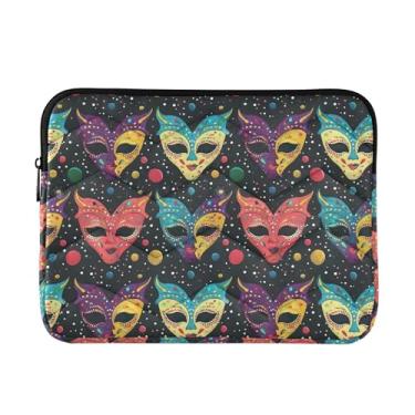 Imagem de Capa para laptop feminina com máscaras de carnaval, à prova de choque, bolsa de professor de 33 a 13,3 polegadas