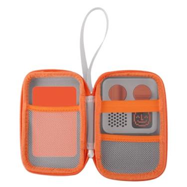 Imagem de Capa Rígida Compatível com Yoto Mini, Protetora Viagem Armazenamento Estojo para Yoto Mini Crianças Áudio Reprodutor Musical Alto-falante Infantil Toca Audiobook Cartões Rádio (Laranja Cinza)
