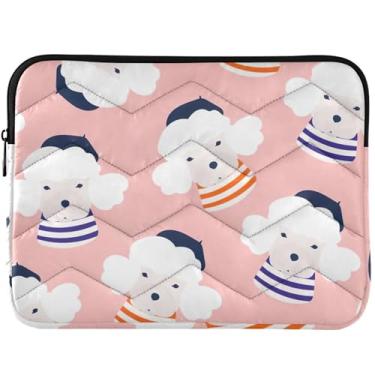 Imagem de Capa protetora fofa para laptop com estampa universal de 13 polegadas para laptop com estampa de poodle francês, 14 polegadas