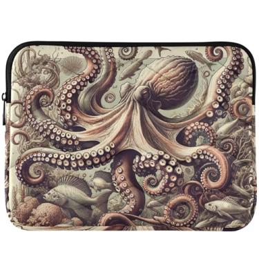 Imagem de Capa para notebook vintage arte polvo capa para notebook moderna capa para laptop universal 14 13 polegadas capa para laptop