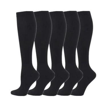 Imagem de Meias De Compressão Até O Joelho Para Homens E Mulheres, 5 Pares, 20-3