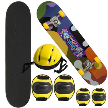 Imagem de Skate Infantil Completo com Capacete e Proteções – Ideal para Crianças Iniciantes e Diversão Segura ao Ar Livre