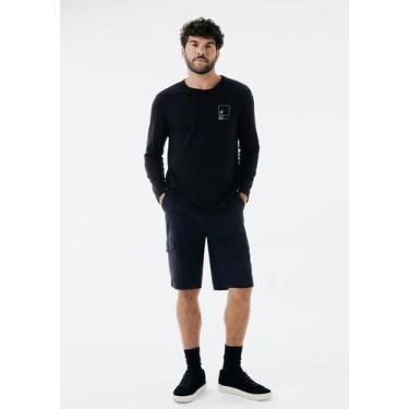 Imagem de Bermuda Básica Masculina Cargo Em Sarja - Hering, 042, Preto