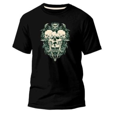 Imagem de Camiseta Basica Algodão Premium Estampa Digital Crânio White - Pavesi,