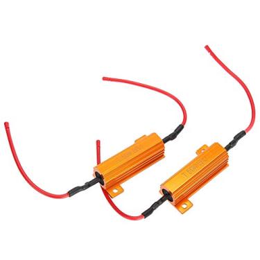 Imagem de Naroote Decodificador de Resistor de Carga de Lâmpadas LED para Sinal de Giro Hiper Flash, Correção de Fio Enrolado de Alta Potência 50W 8 Ohm, 2 Unidades para Luzes de Carro Capacitor Cancelador
