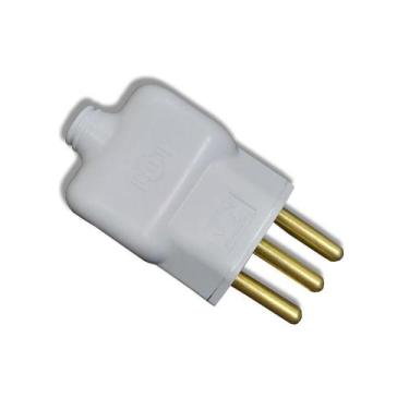Imagem de Plug Macho Reto 2p+t 20a Ilumi Prensa Cabo 10 Peças,  Branco