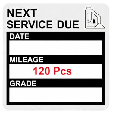 Imagem de Deepionara 120 peças de adesivos de troca de óleo com aderência estática, 5 x 5 cm, sem resíduos, etiquetas de lembrete para para-brisas de carro, decalques removíveis de janela de manutenção