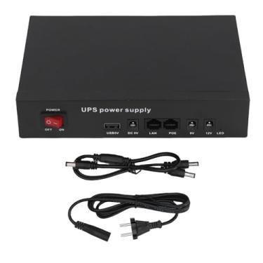 Imagem de Garosa Fonte de Alimentação Ininterrupta UPS, Mini UPS DC Com Bateria de Backup de 12000mAh para Câmera de Segurança de Modem Roteador Com Múltiplas Opções de Saída, Incluindo PoE 24V 12V (plugue da