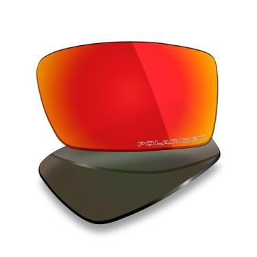 Imagem de Mryok Lentes de reposição polarizadas Plus compatíveis com óculos de sol Oakley Currency OX8026, HD Polarized, proteção UV, resistente a impactos e ajuste perfeito - Vermelho fogo