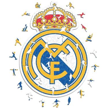 Imagem de Iconic Puzzles, Logotipo do Real Madrid, produto oficial, quebra-cabeça de madeira para adultos e crianças, 100% madeira sustentável, L, 500 unidades